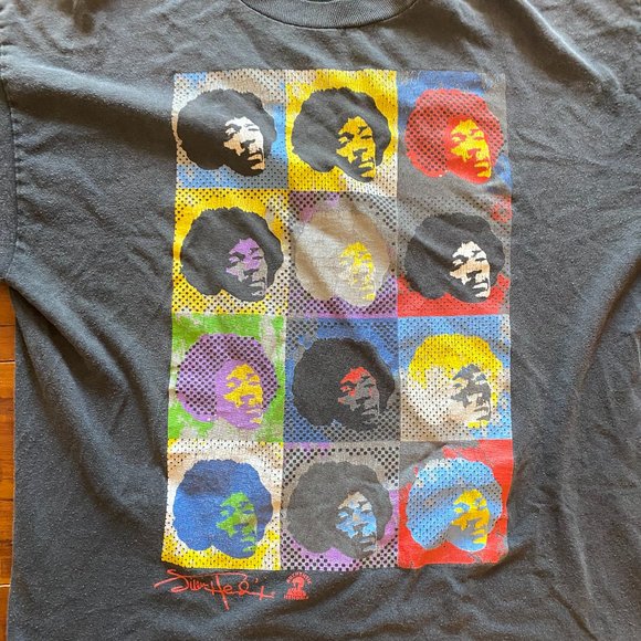 Vintage Late 90s / Y2K Jimi Hendrix Rock Music Band Black Tee Shirt - size Large - Picture 2 of 4